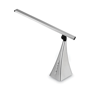 V-Light Led Pyramid-base Tilt-arm Desk Lamp With Usb Charging Station, 12" To 16.2" High, Silver freeshipping - TVN Wholesale